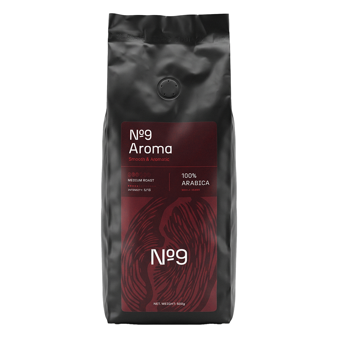 500 g vrečka kave v zrnju No.9 Caffè Aroma, 100 % arabika.